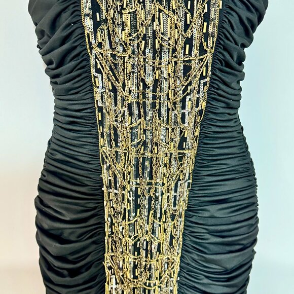 BEBE| Metalic | Bodycon | T-Strap| dress - Picture 2 of 3